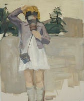 Girl Wearing a Gas Mask
