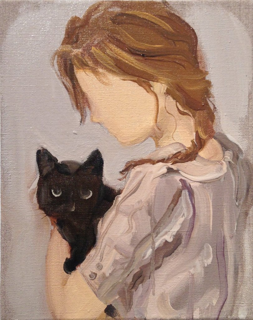 Gideon Rubin Portrait Painting - Black Cat