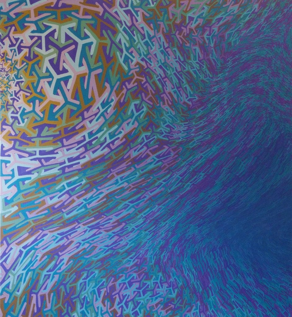 Anoka Faruqee Abstract Painting - 2012P-01 Blue Pool