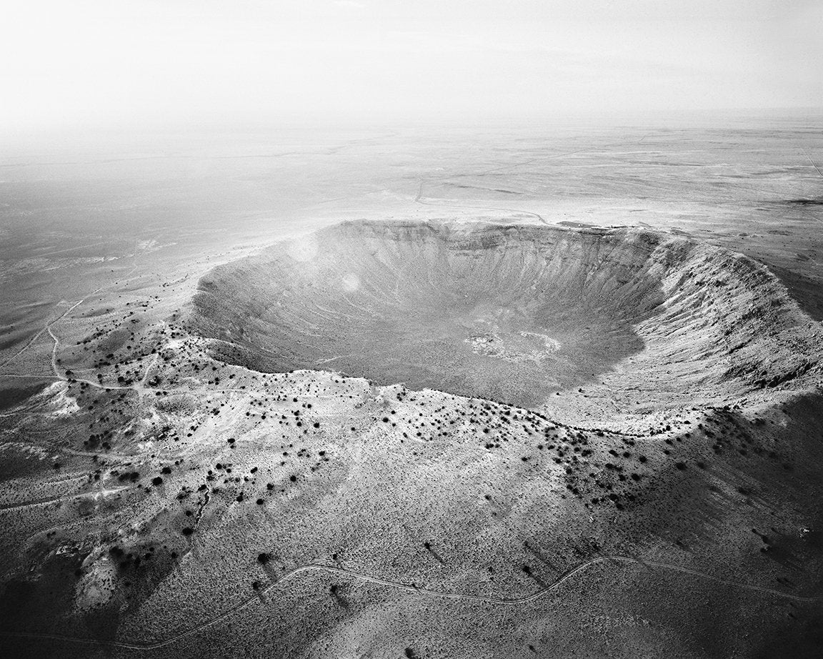 Michael Light Black and White Photograph - Roden Crater/Meteor Crater 07.07.11: 10 Meteor Crater Looking Northwest, Near Winslow, AZ