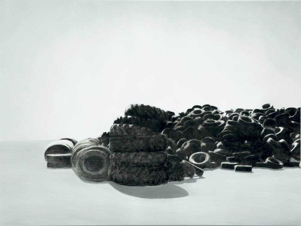 Tire Pile 2 - Painting by Donnie Molls