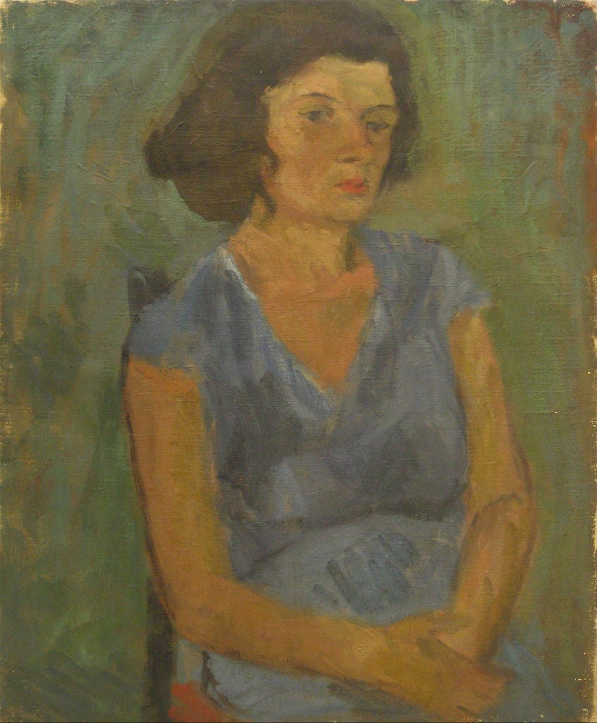 Jennings Tofel Portrait Painting - 20th Century Expressionist Female Portrait