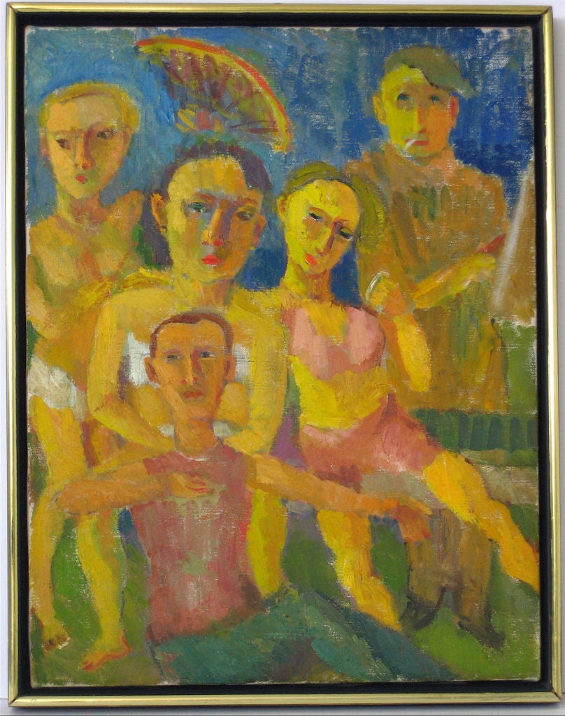 20th Century Expressionist Female Portrait - Painting by Jennings Tofel