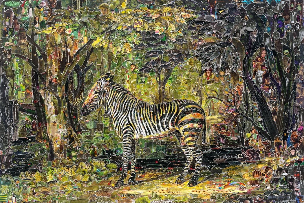 Vik Muniz Color Photograph - Zebra, after George Stubbs (Pictures of Magazines 2)