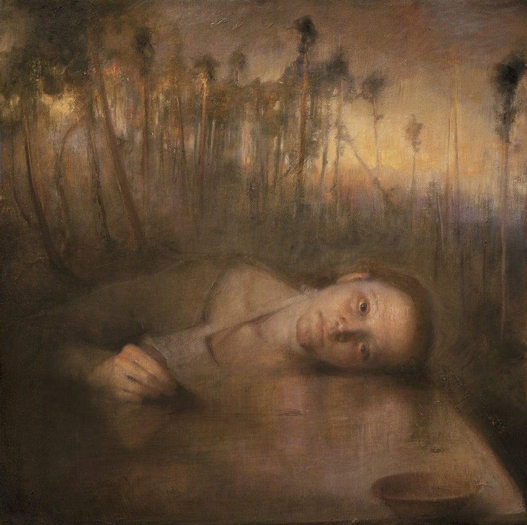 Odd Nerdrum Landscape Painting – Sandra vom Steintisch