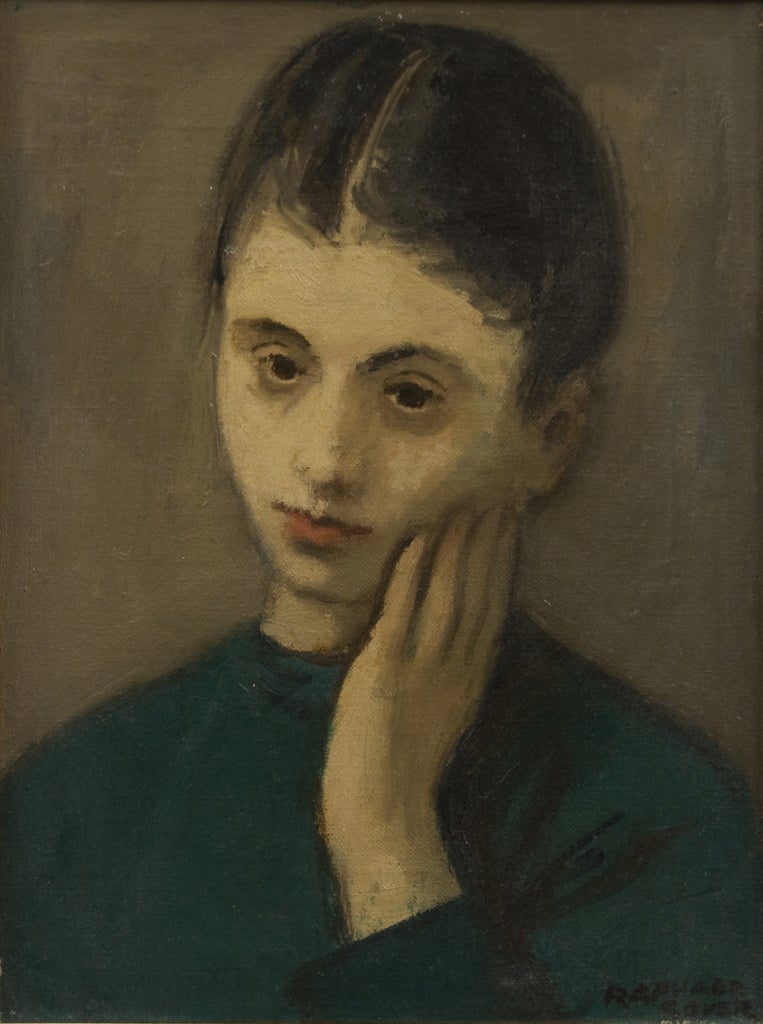 Raphael Soyer Portrait of a Woman, Painting at 1stdibs