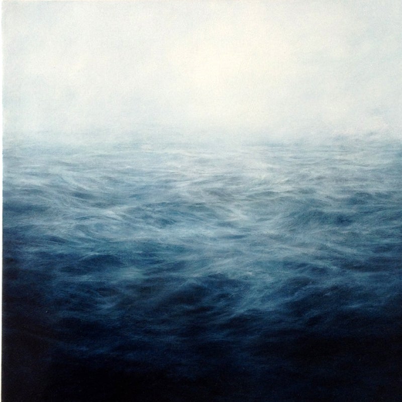 Indigo Grey Sea - Painting by Mary Beth Thielhelm