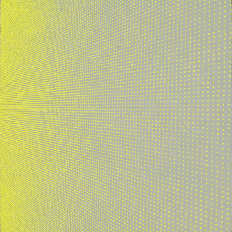 yellow dots on grey - Painting by Sara Eichner