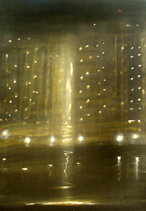 Kathryn Lynch Landscape Painting - Hudson River Night