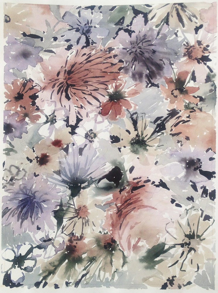 Lourdes Sanchez Abstract Drawing - untitled flowers xii