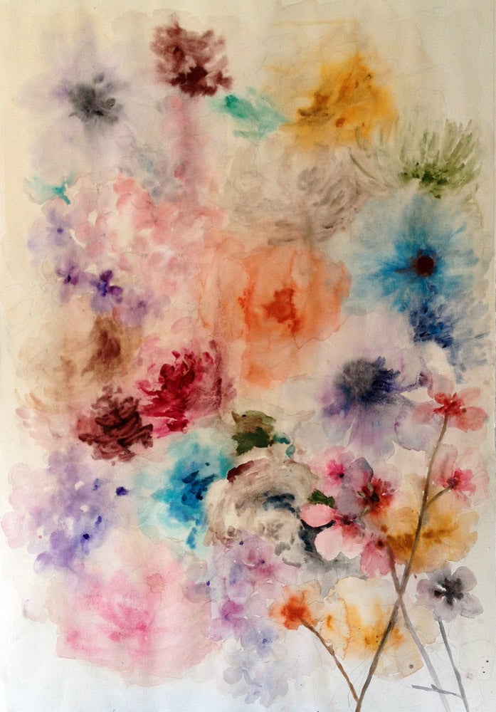 Lourdes Sanchez Abstract Painting - untitled flowers 2