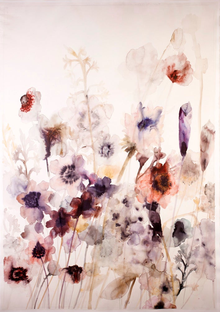 hydrangeas, sunflowers, alcatraz, anemones, and tuberoses - Painting by Lourdes Sanchez