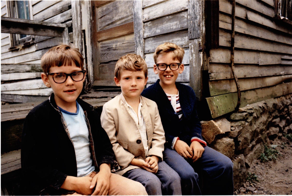 Mark Cohen Color Photograph - Three Boys Posing, Wilkes-Barre, PA