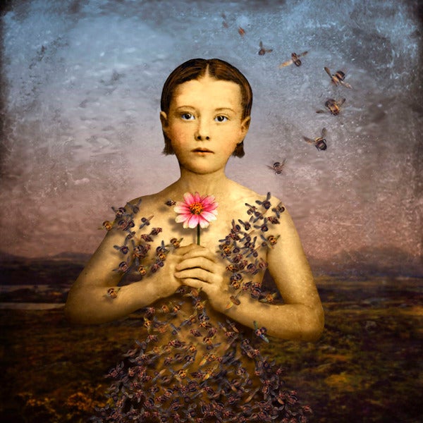 Maggie Taylor Color Photograph - Girl with a Bee Dress