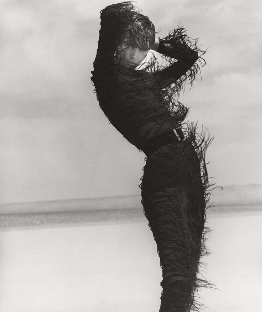 Herb Ritts Figurative Photograph - Christy Turlington - Versace 1, El Mirage, 1990