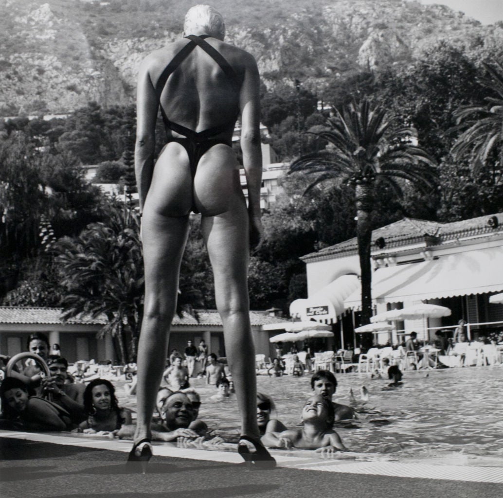 Helmut Newton Figurative Photograph - Brigitte Nielsen at the Monte-Carlo Beach