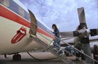 Mick Jagger (boarding plane), USA, 1970