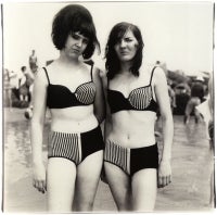 Two girls in matching bathing suit, Coney Island, New York, 1967
