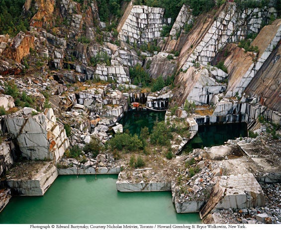 Edward Burtynsky Color Photograph - Rock of Ages #25, Abandoned Section, Adam-Pirie Quarry, Barre, Vermont, 1991