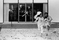 Katharine Ross and Dustin Hoffman, Running from the Church at the End of "The Graduate", Paramount Studios, 1967