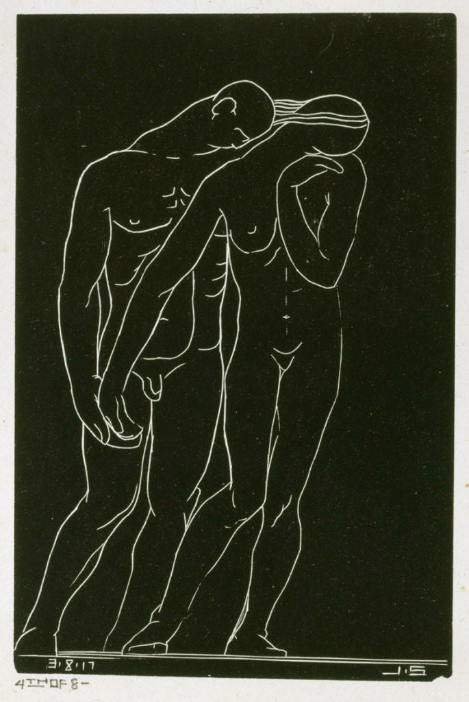 John Bradley Storrs Figurative Print - Untitled (Man and Woman)