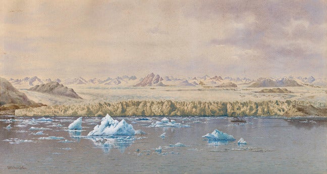 Theodore J. Richardson Landscape Painting - Sailing along the Alaskan Shore