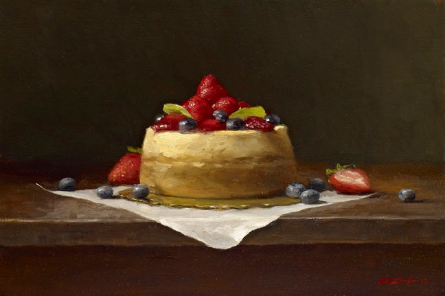 Sarah K. Lamb Still-Life Painting - Cheesecake