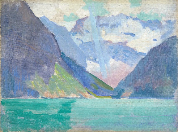 Arthur Wesley Dow Landscape Painting - View of Lake Louise, Alberta Canada