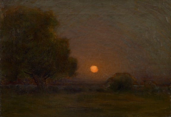 Arthur Wesley Dow Landscape Painting - Moon Through the Trees