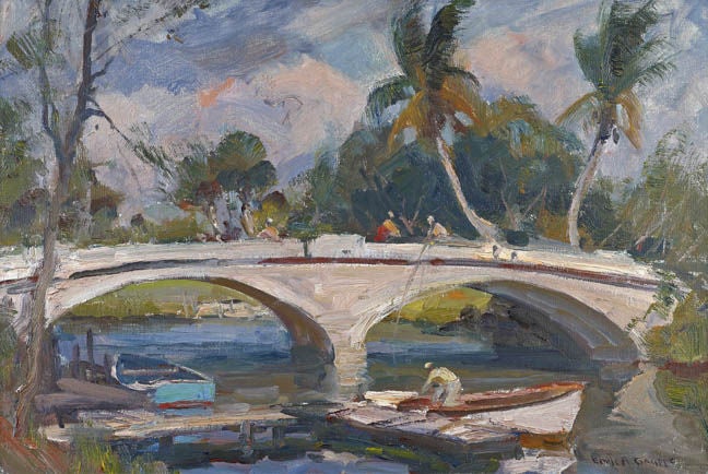 Emile Albert Gruppe Landscape Painting - The Bridge