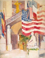 Art Museum, Cincinati, ca. 1918 and Wash Day, ca. 1910s: a double-sided watercolor