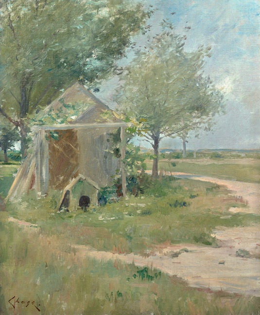 William Merritt Chase Landscape Painting - The Back Yard, Shinnecock, Long Island, New York