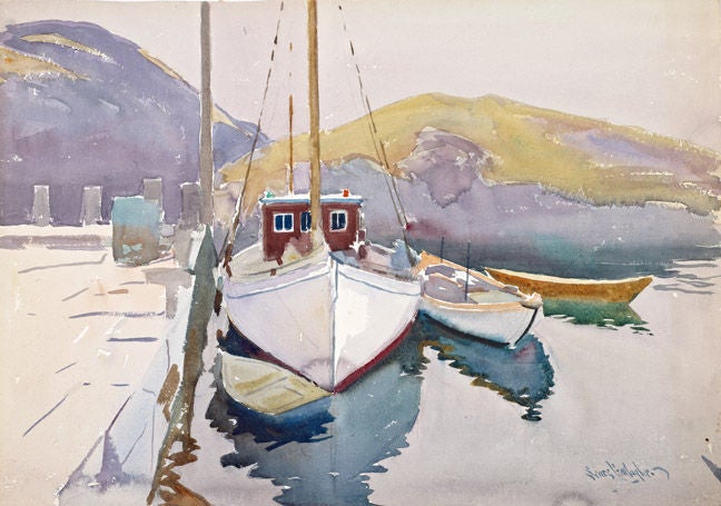 Sears Gallagher Landscape Art - The Wharf, Monhegan