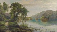 Landscape with Lake and Cows