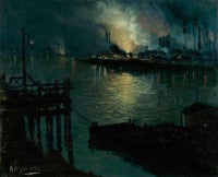 Mills at Night on the Monongahela, Pittsburgh