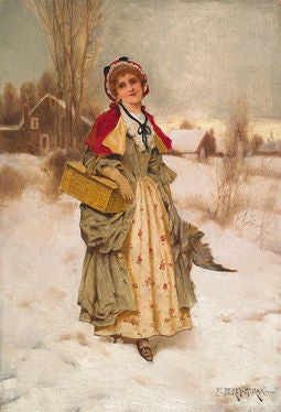 Signed lower right:
E-PERCY-MORAN—
Inscribed on verso:
The Christmas Dinner