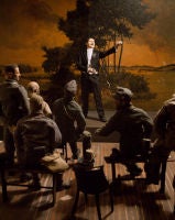 War Souvenir #22 (The famous singer Andrea Giglio performs in a Pinerolo theatre.), 2005