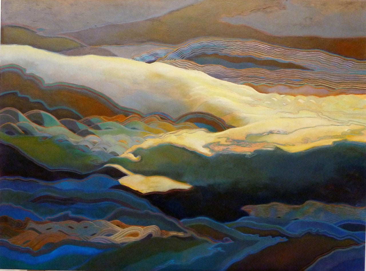 Valerie B Hird Landscape Painting - SEA SKY  MYTH I