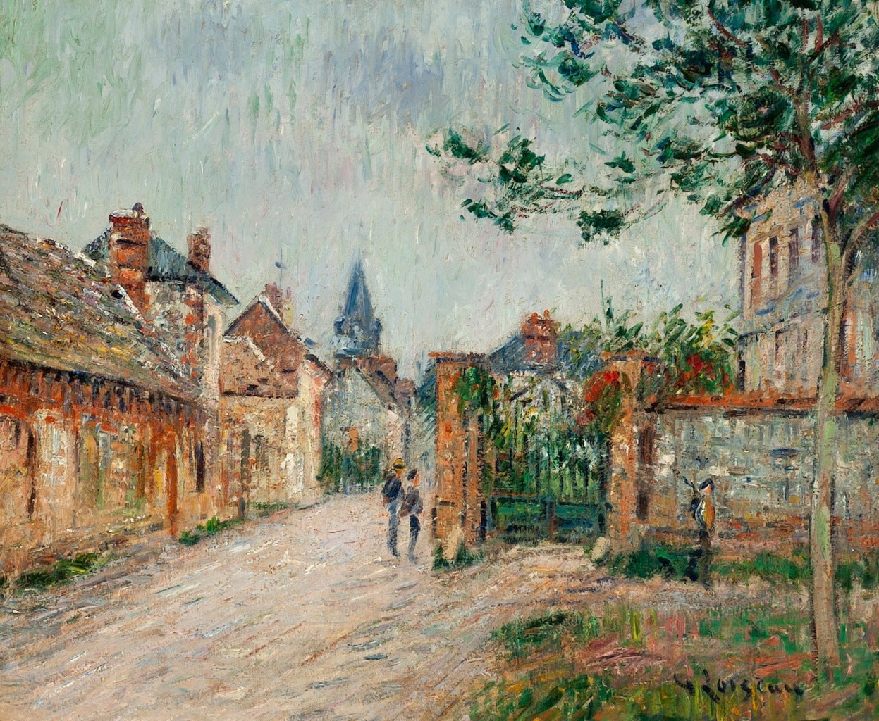Le Rue de Village, Saint-Cyr-du-Vaudreuil, c. 1923 - Painting by Gustave Loiseau