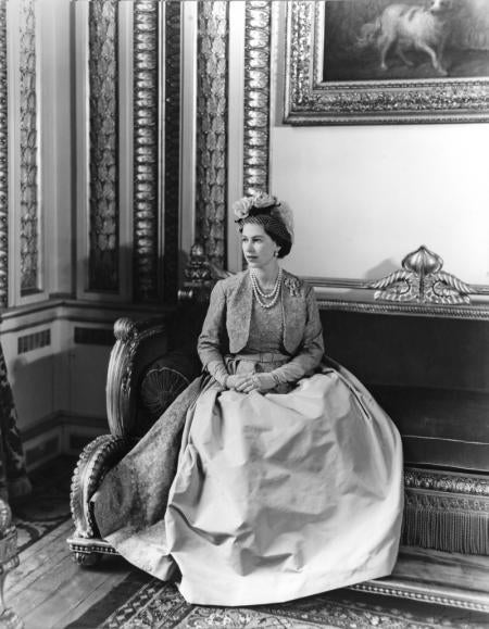 QUEEN ELIZABETH II AT PRINCESS MARGARET'S WEDDING, 6 MAY 1960 - Photograph by Cecil Beaton