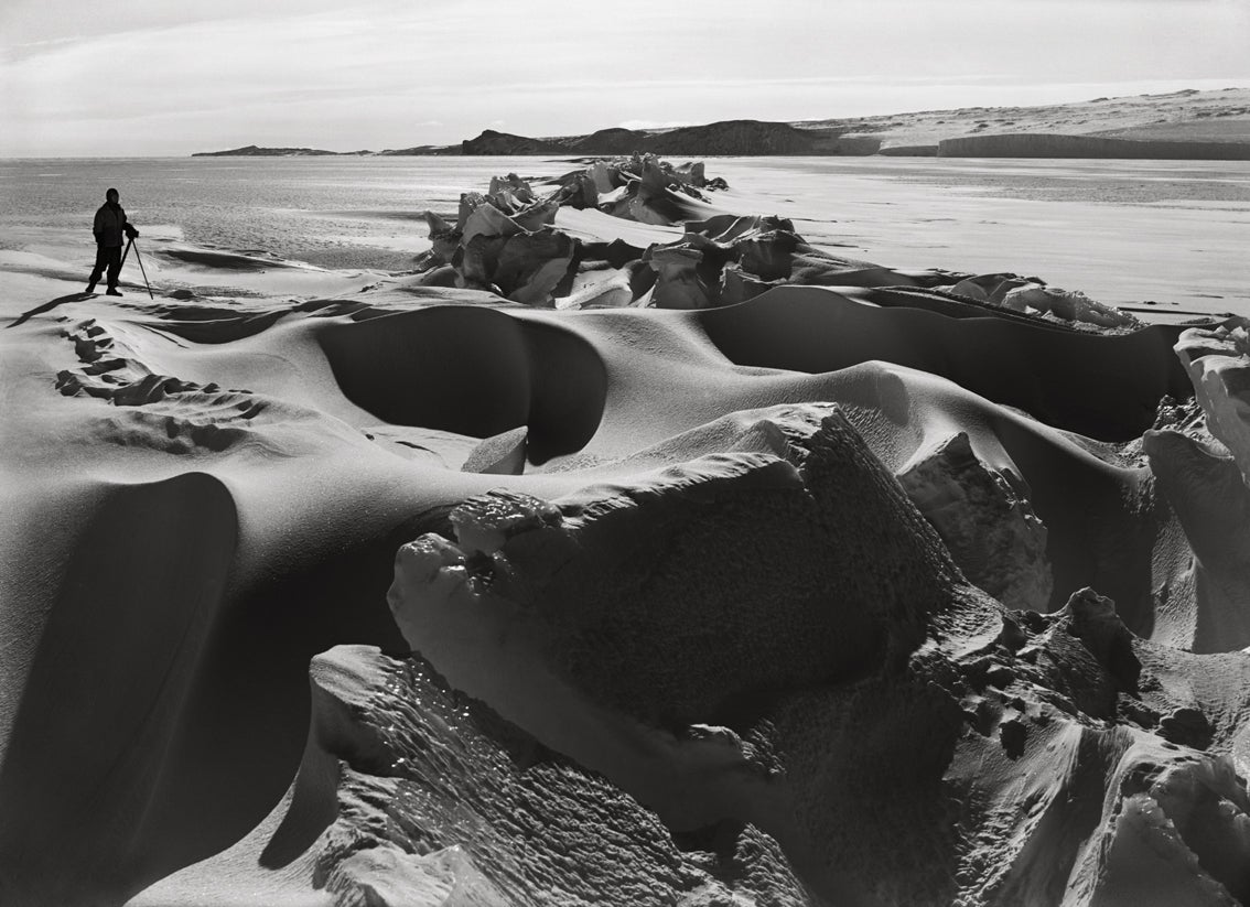 Herbert George Ponting Landscape Photograph - The Pressure Ridges of the Ice Crack from the Barne Glacier, 8 October 1911