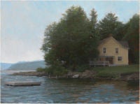 Yellow House on Lake Champlain, Overcast,