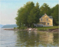 Yellow House on Lake Champlain in Sunshine