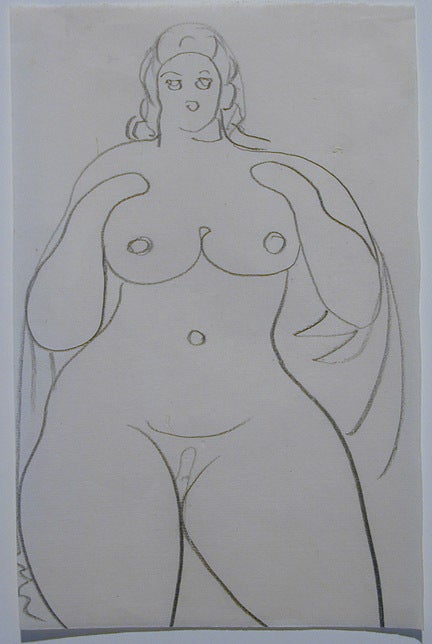 Nude with Long Hair - Art by Gaston Lachaise