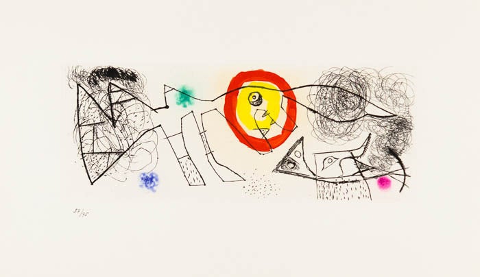 Abstract Print Joan Miró - UNTITLED d'Erik Satie : Poèmes et chansons