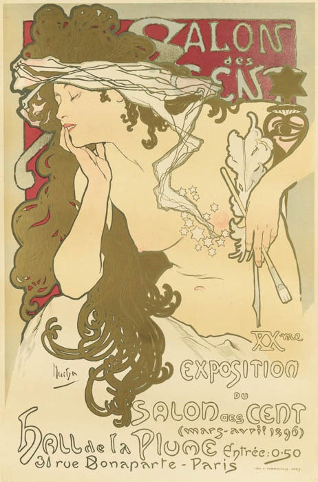 Alphonse Mucha Figurative Print - SALON DES CENT/XXme EXPOSITION