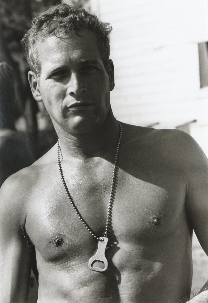 Paul Newman en la película "Cool Hand Luke", retrato en blanco y negro