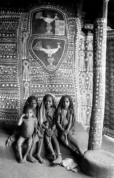 Interior of a Rathawa tribal house, Madhya Pradesh - Photograph by Jyoti Bhatt