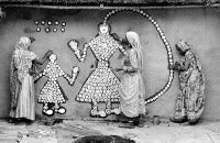 Women making a Samha Devi image, Haryana