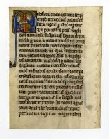 Psalter Leaf with Historiated Initial (Bishop and King David) - Anonymous Artist